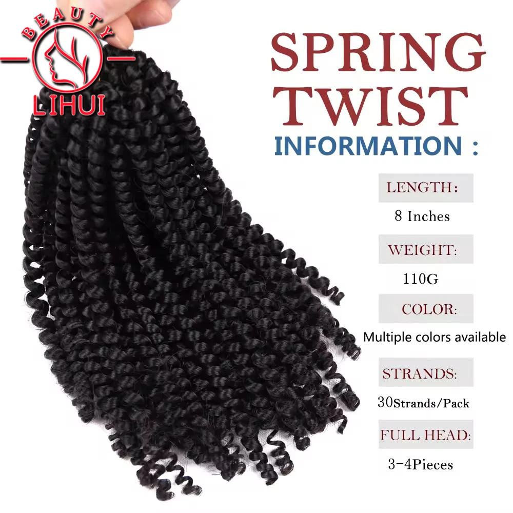 8 inch Ombre Spring Twist Hair Jamaica Bounce Fluffy Twist Crochet Braids Synthetic Hair Extensions Spring Twist Crochet Hair