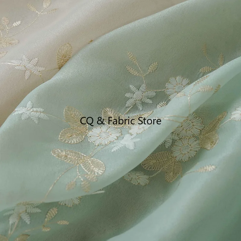 Soft flwoer Embroidered Floral Lace Fabric for Women's Dresses Skirt Apparel Sewing Fabric 1 Meter