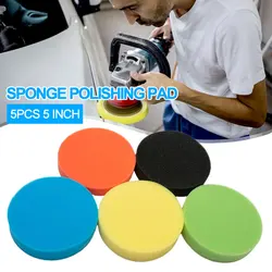 Car Polishing Buffing Pad, Broca De Espuma, Kit De Rodas De Esponja, Ferramenta Elétrica, Acessórios De Polidor De Carro, 125mm, 5 