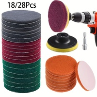 18/28Pcs Power Scrubber Pads Drill Attachment, 26 Pieces 4 Inch Headlight Restoration Kit Drill Brush Scouring Cleaning Pads