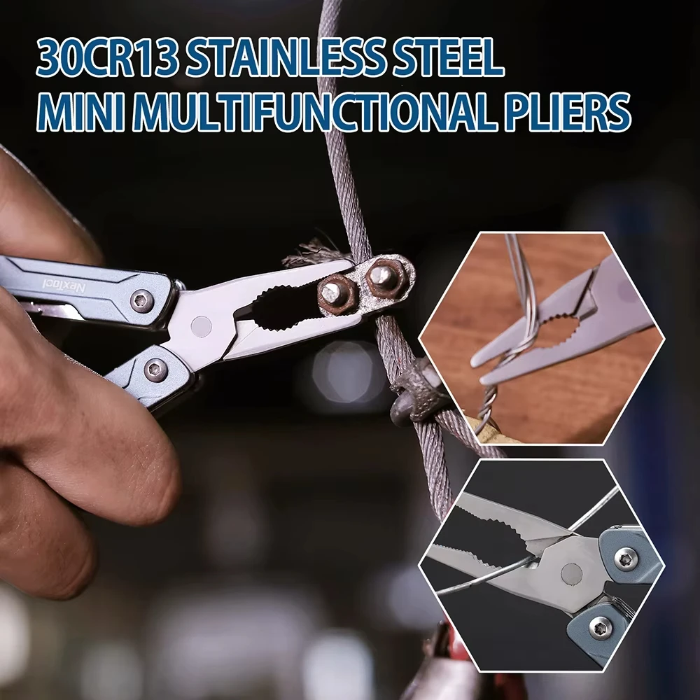 NexTool S11 Mini Sailor Plier 11-in-1 Multi-Function Tools Wire Cutters Retrieve Card Pin Screwdriver Bottle Opener Knifes Tools