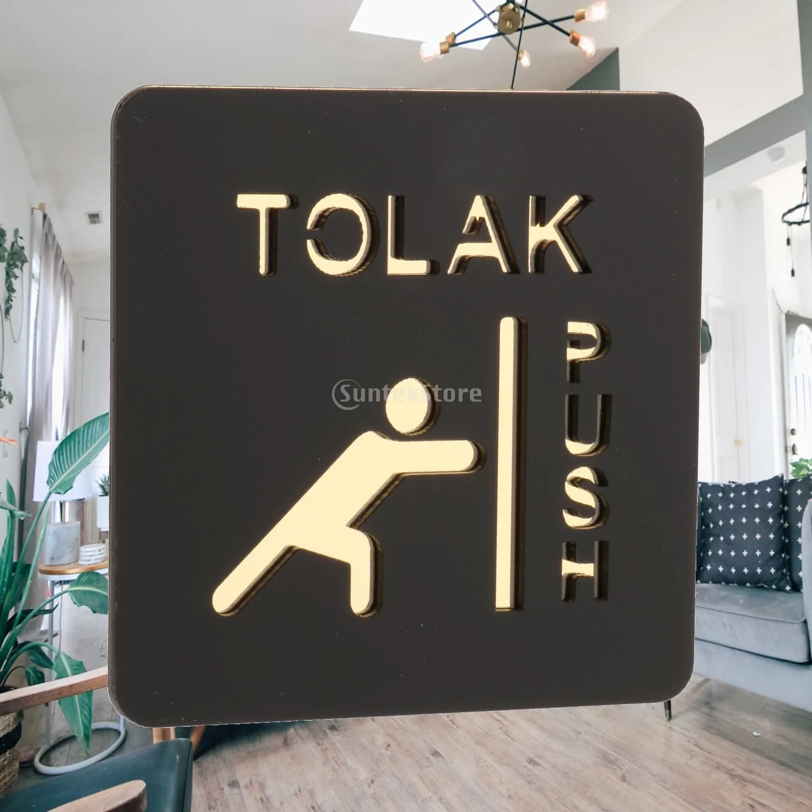 Waterproof Push Pull Door Sign Stickers Durable Acrylic Decals for Business Restaurant Shop Hotel Cafe