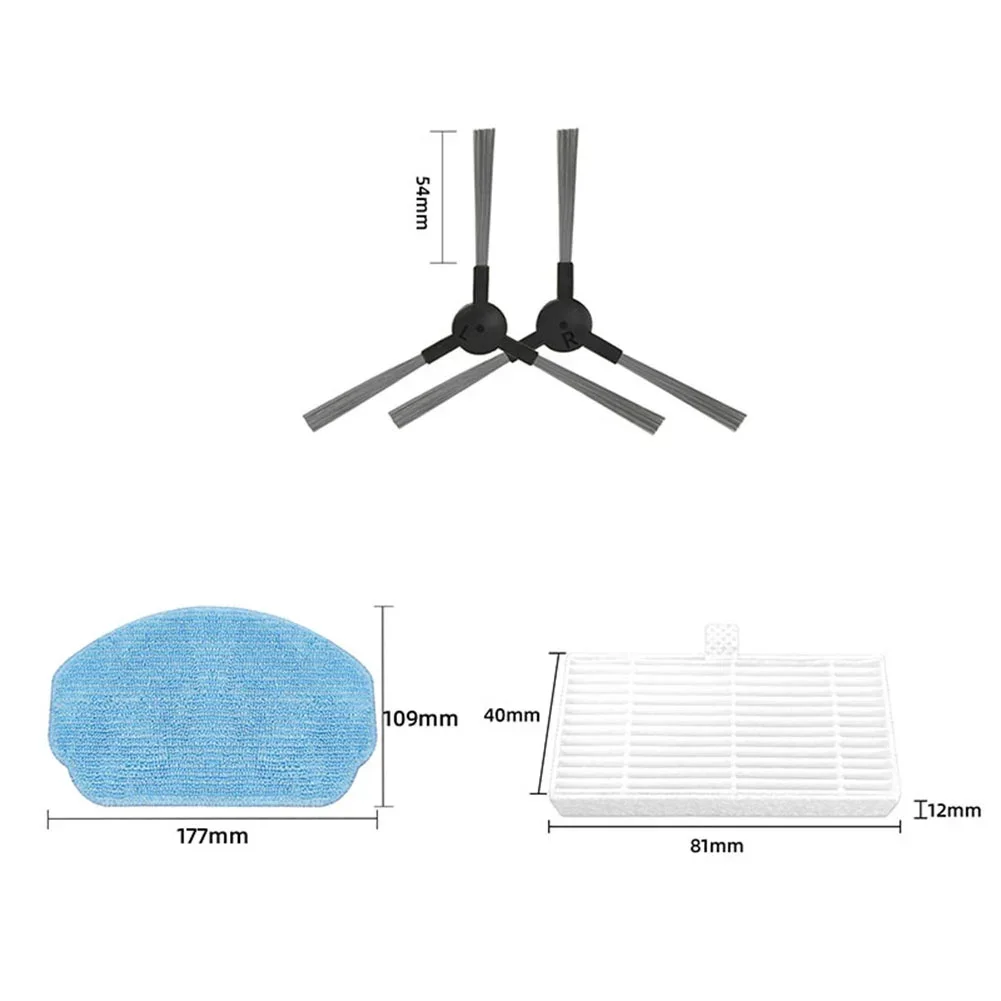 Side Brush Set Robot Vacuum Parts Floor Mopping HEPA Filter Paper For BR151 Series Robot Vacuum Cleaner Accessories