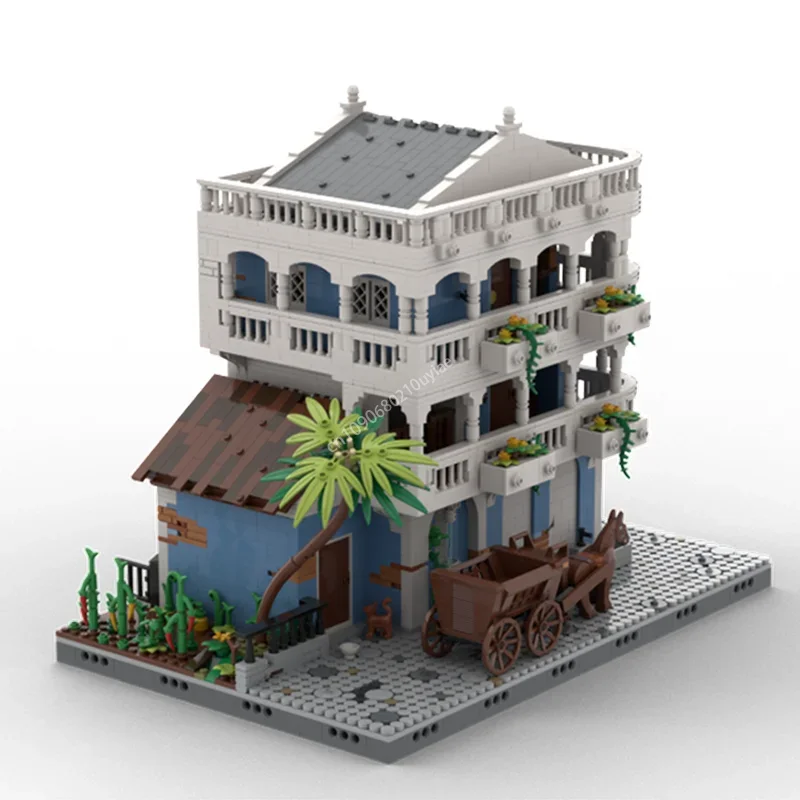 

Moc Maison La Sirène Modular Pirates Architecture Street View Building Blocks Diy Kids Assembly Educational Bricks Toys Gifts