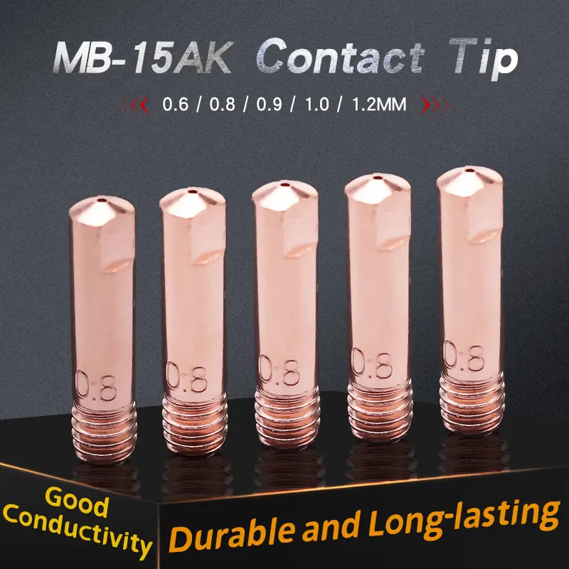 5pcs  MB-15AK Contact Tip 0.6/0.8MM 14AK MIG/MAG Welding Torch Gas Nozzle Durable Insulation Replace Part Soldering Accessories