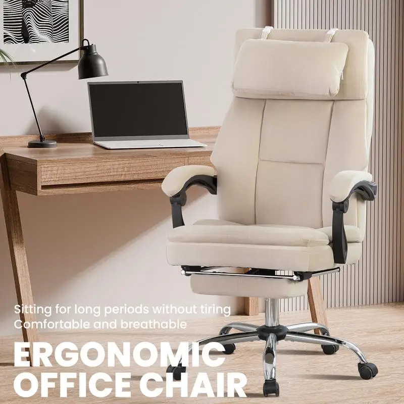 Big & Tall Executive Office Chair with Footrest & Removable Headrest, High Back Ergonomic Computer Desk Chair, Comfortable