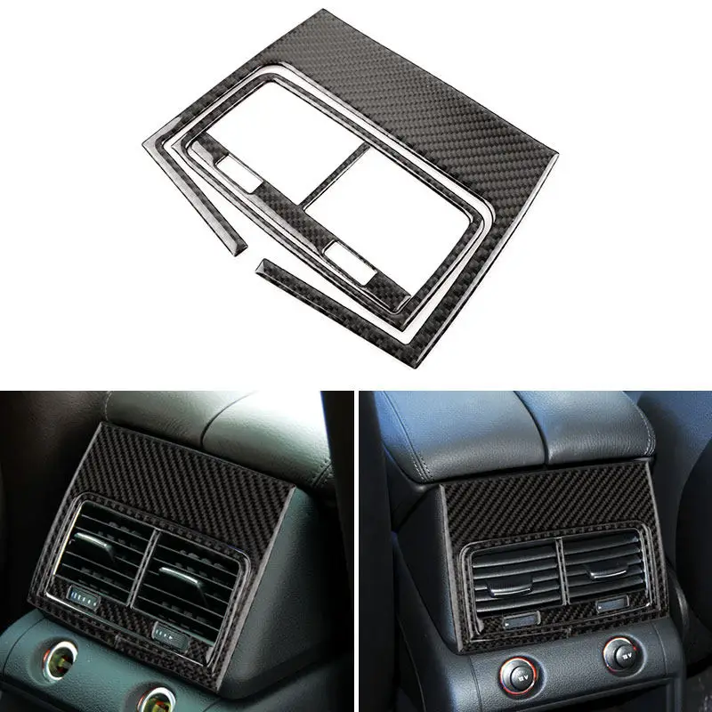 Car Soft Carbon Fiber Interior Accessories Rear Air Outlet Vent Frame Trim For Audi Q7 2007 2008 2009 2010 2011 2012 2013-2015
