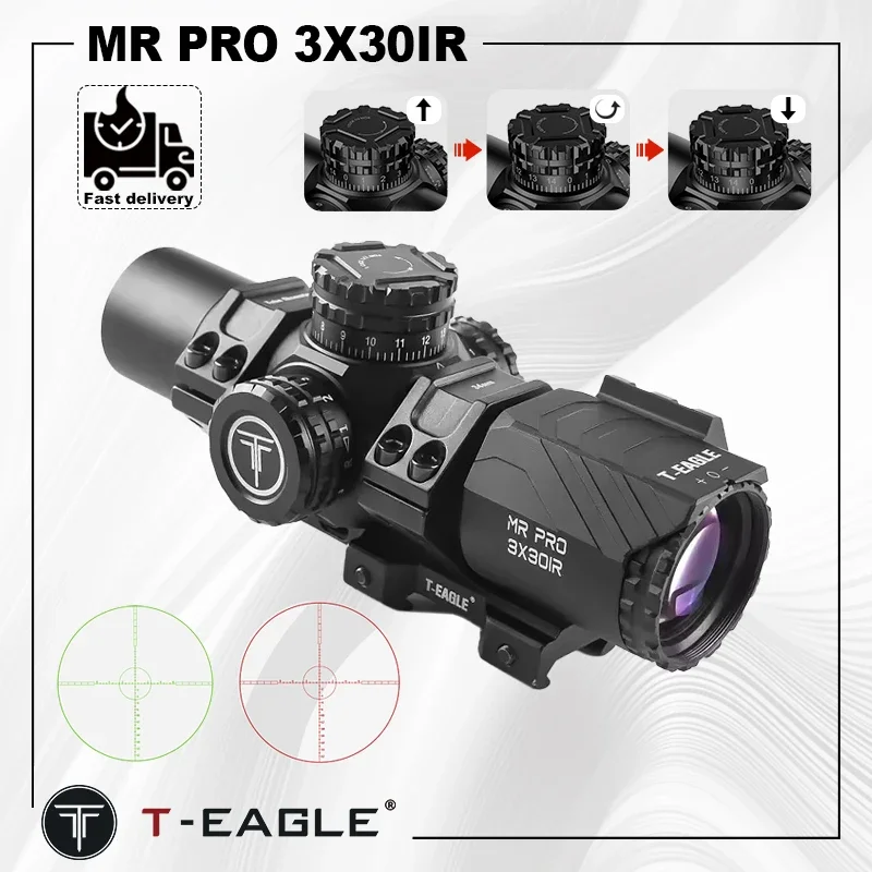 T-Eagle MR Pro 3x30IR Caccia Ottica Airsoft Pistola Armi Lunette 34mm Tubo Fucile Scope Pistola Sight Pistola ad aria compressa Cannocchiale da puntamento