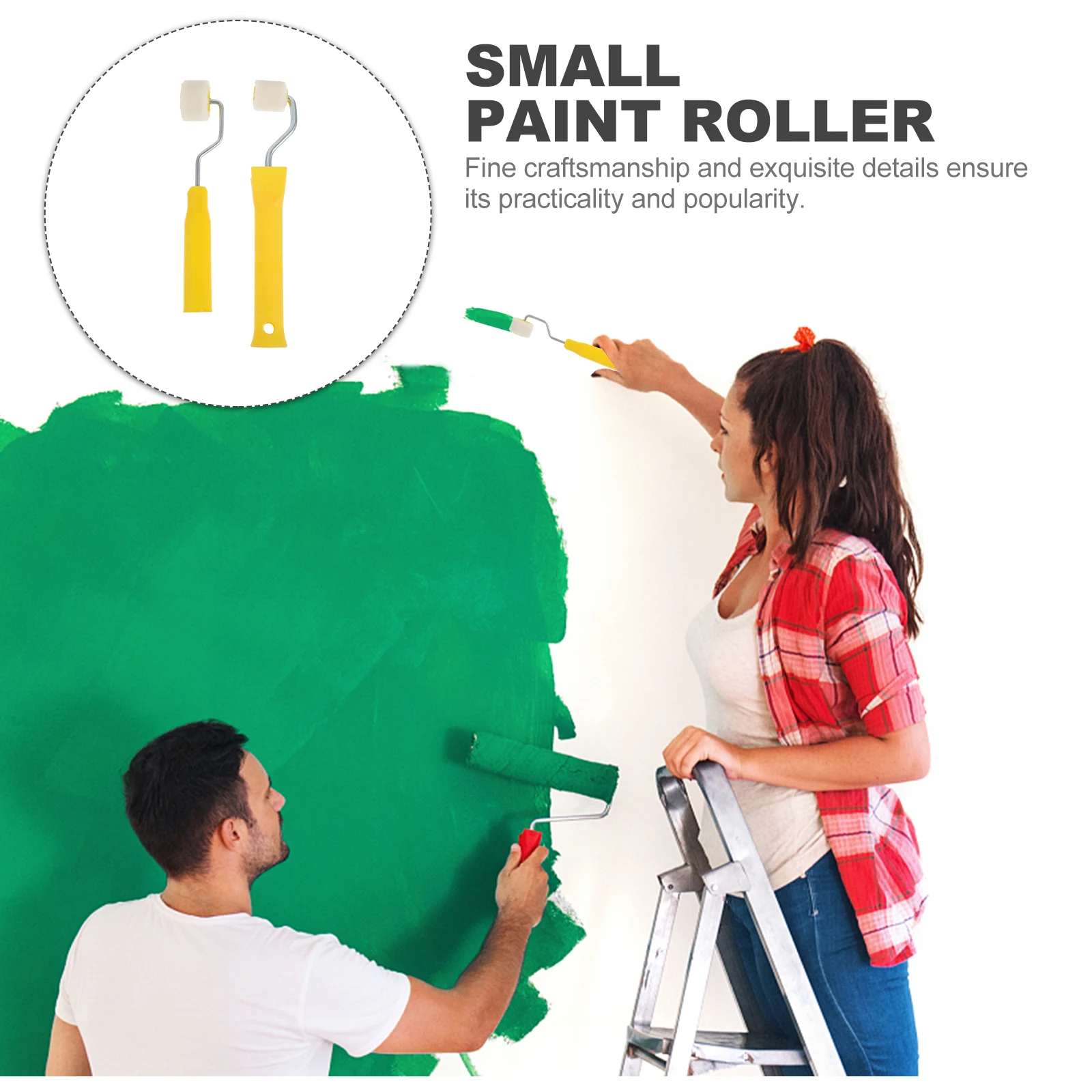 

Mini Paint Roller 2cm Brush Head H 1 Inch Core Walls DIY Supplies Oil Tools Home Art Use Painting Accessories