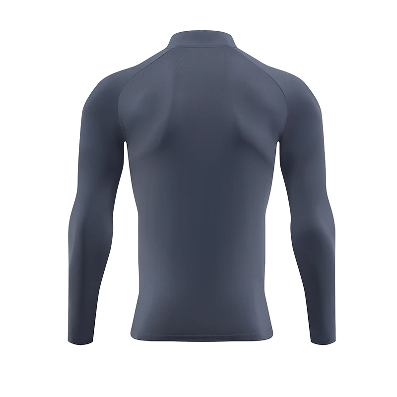 Men Half Zip Long Sleeve Running Shirt Spring Autumn Quick Dry Sports T Shirt Outdoor Color Block Breathable Loose Fitness Top