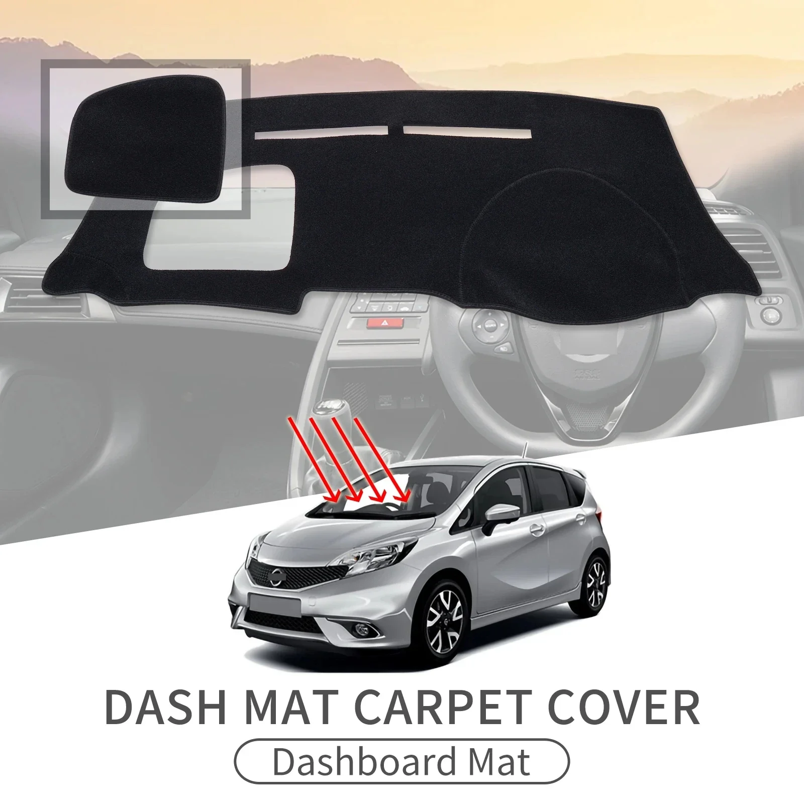 

CARTO for Nissan Note E12 Car Dashboard Mat Accessories 2012 - 2023 Sun Protection Protective Pad