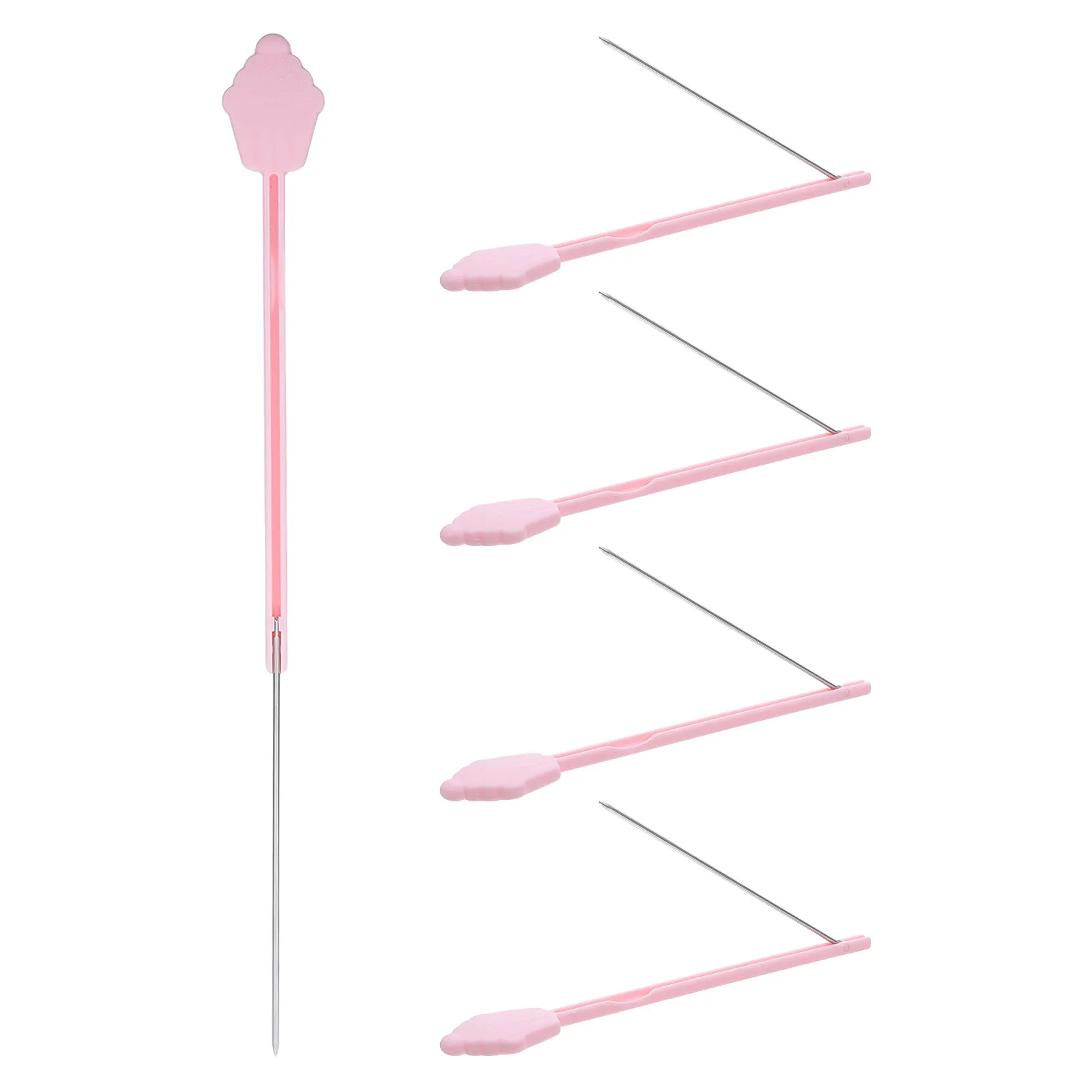 5Pcs Cake Doneness Tester Stainless Steel Foldable Baking Probe Reusable Needle for Bread Cupcakes Muffins Pastry Dishwasher