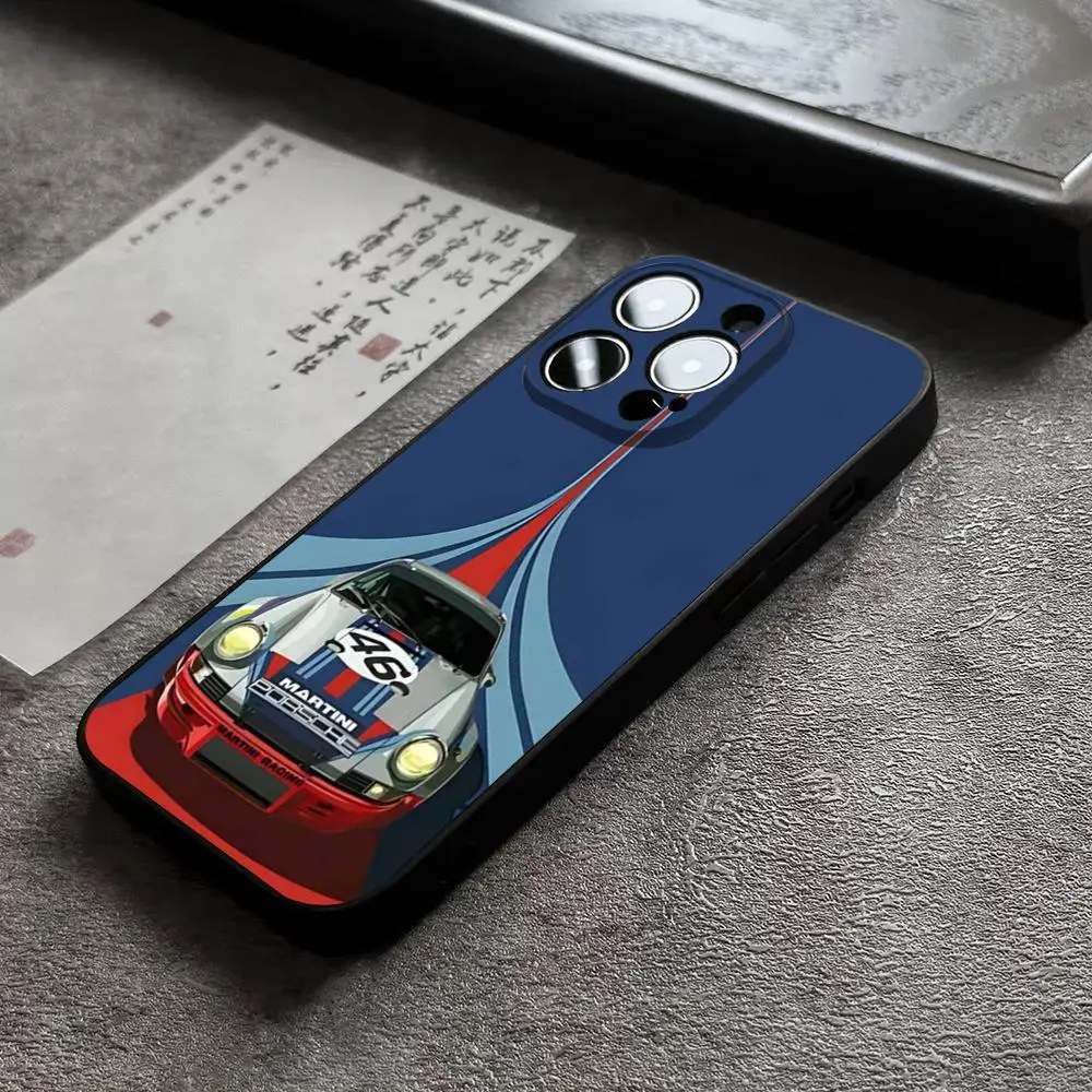 M-Martinis Racing Horizontal Stripe Phone Case For 15 Pro Max For Iphone 14 16 Pro Max 12 Mini 11 13 Pro Xr X Xs 8 7 Plus Cover