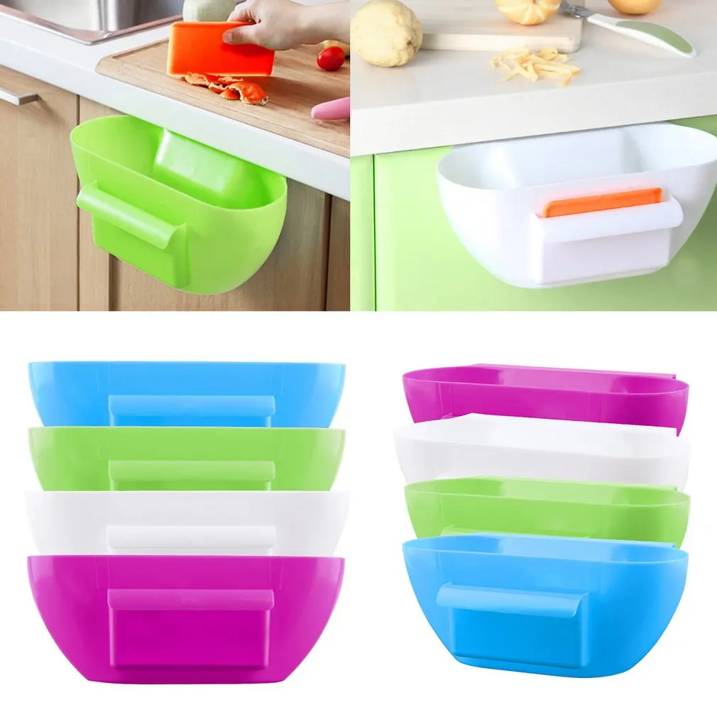 Plastic Kitchen Garbage Storage Box Desktop Cabinet Hanging Bucket Holder