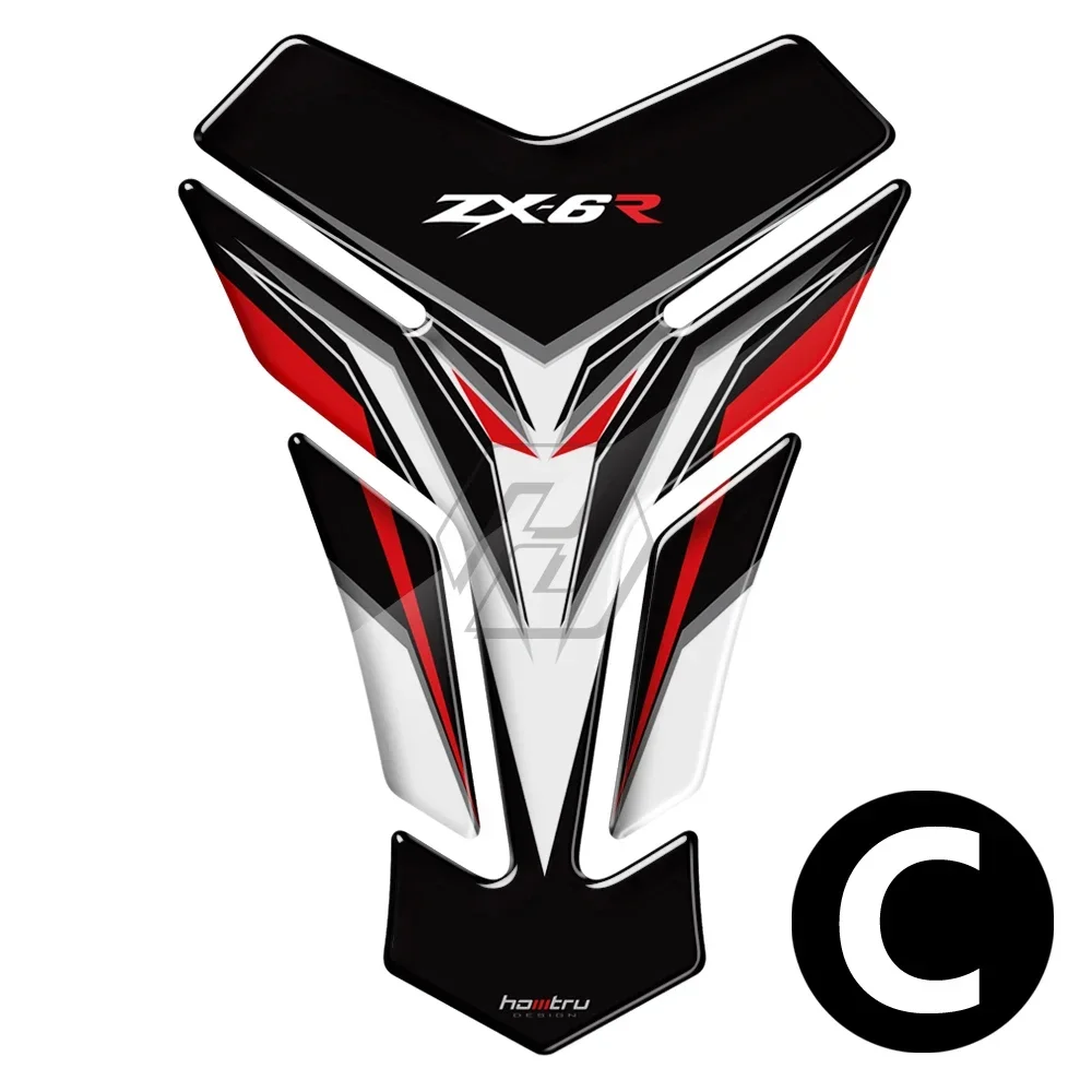 لكاواساكي ZX6R ZX-6R 636 ثلاثية الأبعاد الراتنج دراجة نارية خزان وسادة واقية ملصق دراجة نارية ملحقات الديكور
