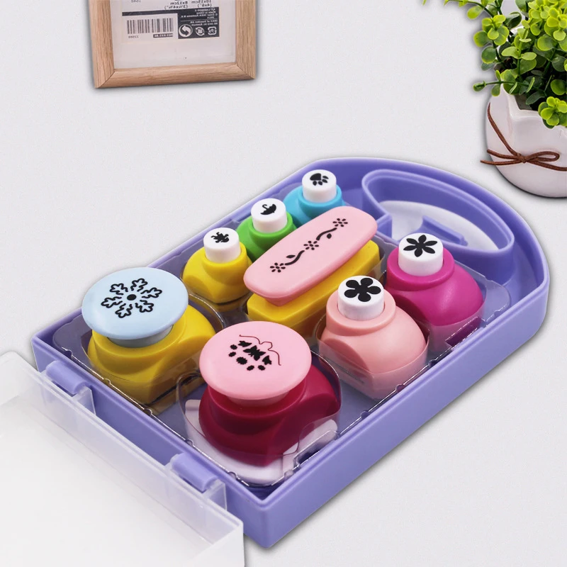 1 Set Creative Kids DIY Puncher Craft Set Hole Punch For Kids, Shape Cutters For Crafts Heart Flower Punch DIY Projects