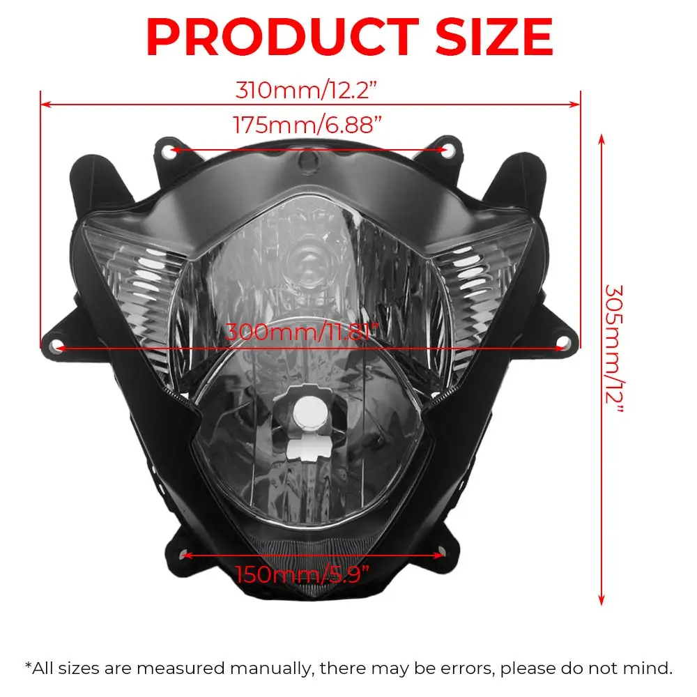 Picture 3: Headlight Lamp Assembly Housing Fits For Suzuki Gsx-R1000 Bandit Gsx650F/Fa/Fu/Fua 2005-2016 Abs Plastic Black Casing Clear Lens
