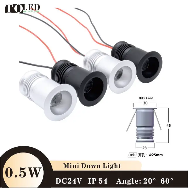 Mini Modern LED Downlight Ceiling Light LED Spotlight Wall Light DC24V 1W Indoor IP54 Aluminum Deep Anti-Dazzle Dimmable