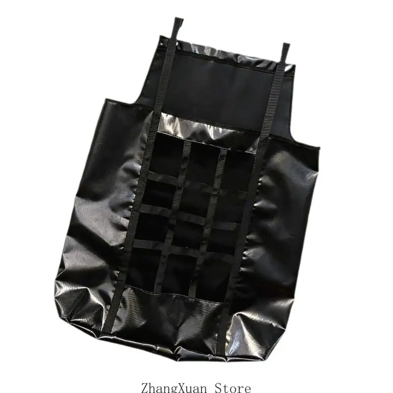 Hängende Pferdefuttertasche mit Frontöffnung, schwarze Tasche für Pferde, 23,6 x 28,0 Zoll Futteraufbewahrungstasche für Stall – Detail 9