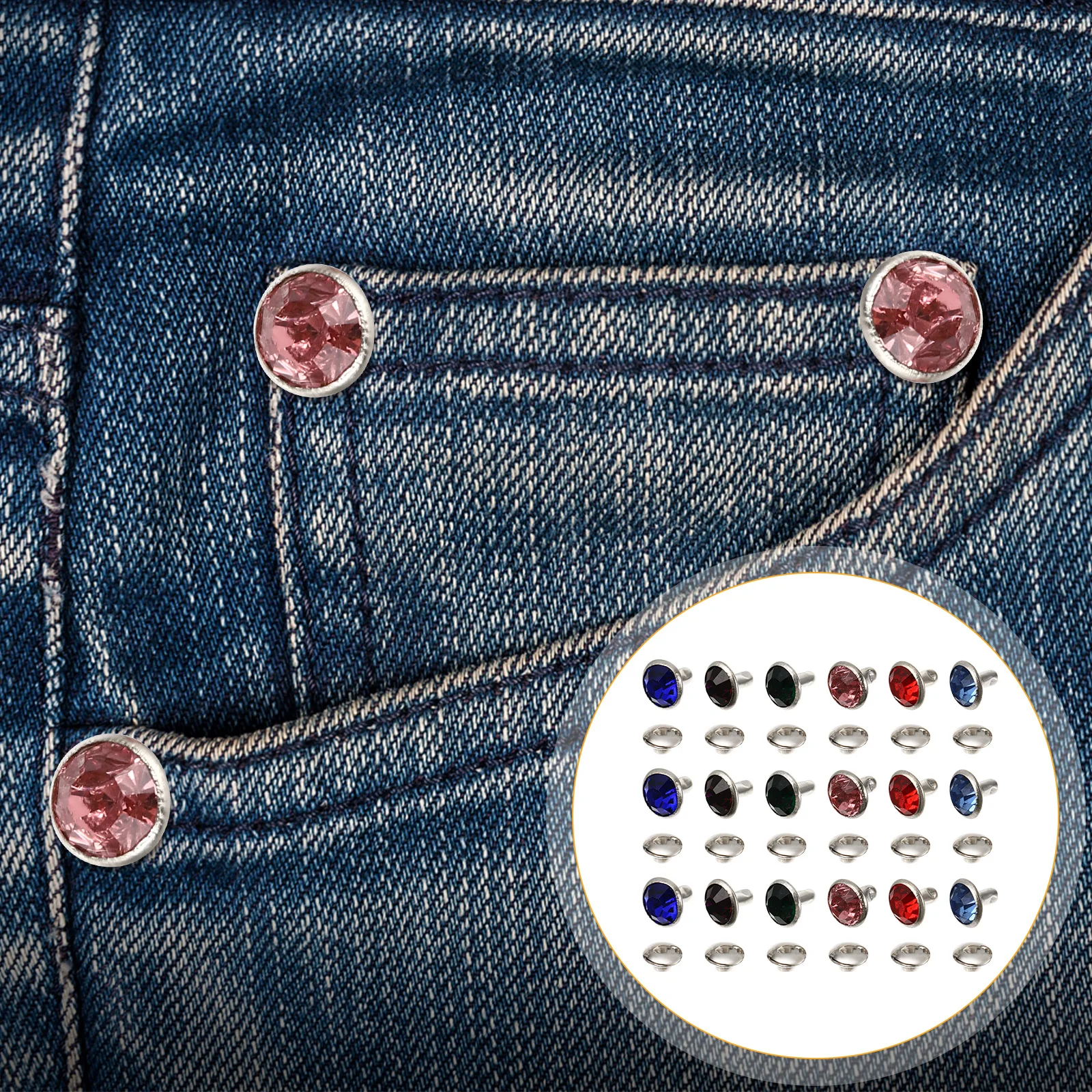 

120pcs 8Mm Rhinestone Rivets Studs For Craft Diy Fast Installation Decorative Bag Shoe Belt Dog Collar Accessories