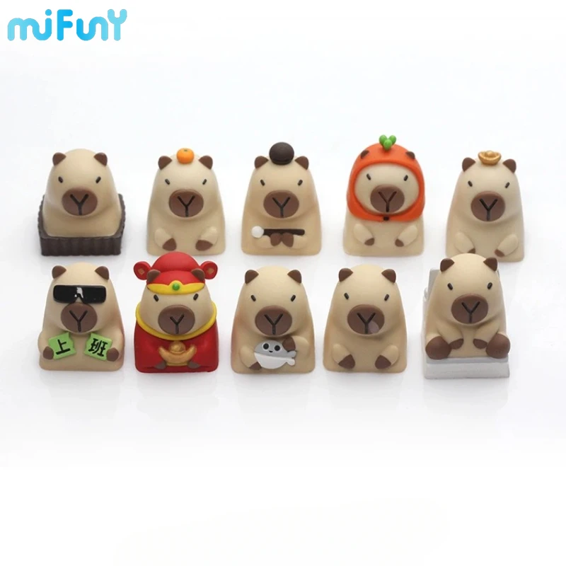 MiFuny Capybara Keycap Animal Artisan Keyboard Cap Resin Custom KeyCaps for Mechanical Keyboard Accessories Cute Point Keycap