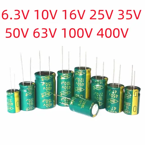 고주파 알루미늄 커패시터 100UF 220UF 330UF 470UF 680UF 1000UF 1500UF 2200UF 3300UF, 10V 16V 25V 35V 50V 400V