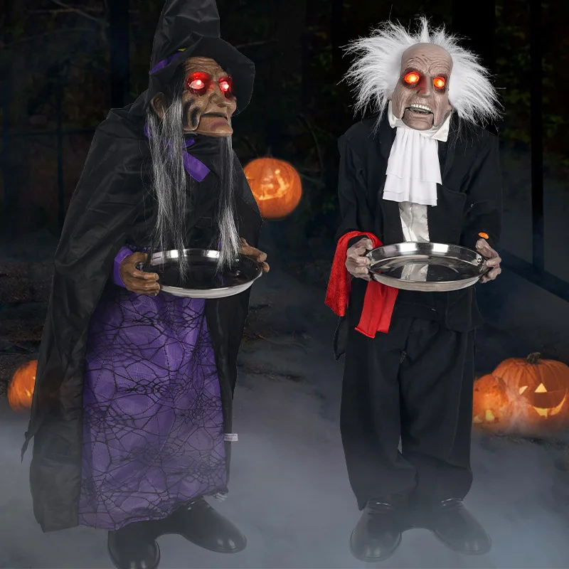 

Halloween horror ghosts electric props decorative housekeeper public manager induction luminous sound trick scary