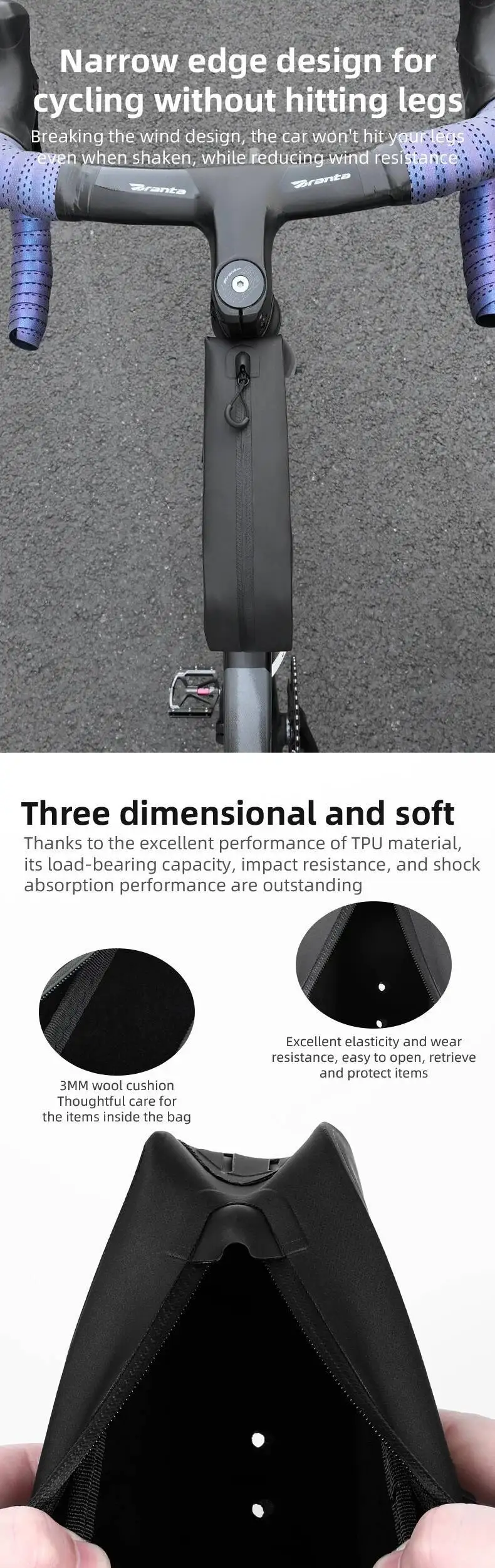 ESLNF Tragbare Vollständig Wasserdichte Vorderrahmen-Fahrradtasche Aufbewahrung MTB Rennrad Oberrohr-Fahrradtaschen – Detail 9