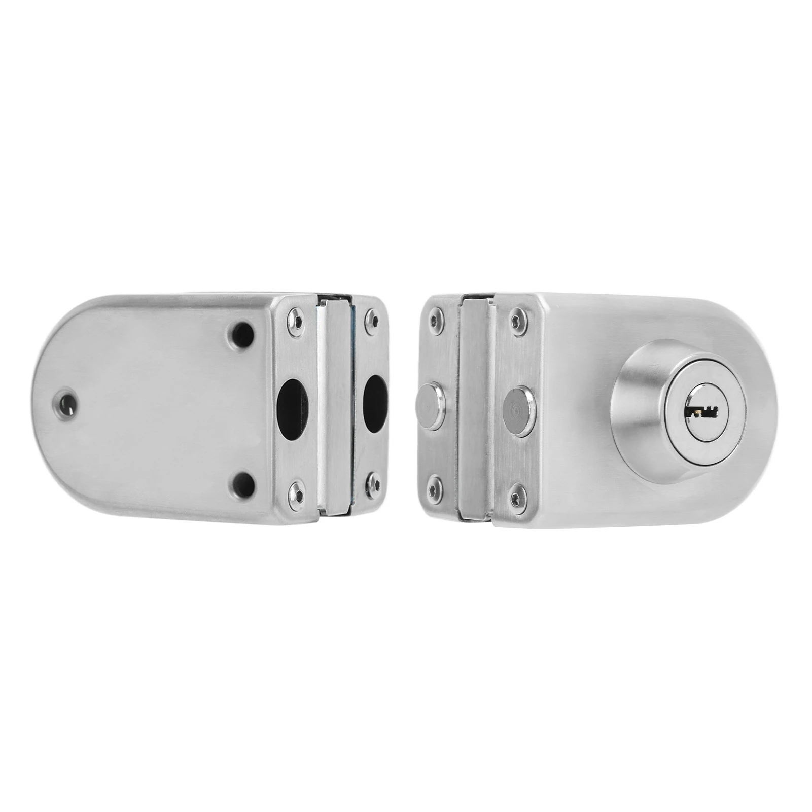 Double Door Push Sliding Access Control Office Glass Door Lock Stainless Steel Lock with 3 Keys