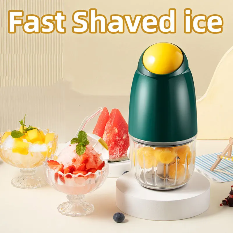 330ml Shaved Ice Cream Machine Mini Electric Ice Crusher Sander Portable Blender Food Mixer Cup Snow Cone Home Appliance