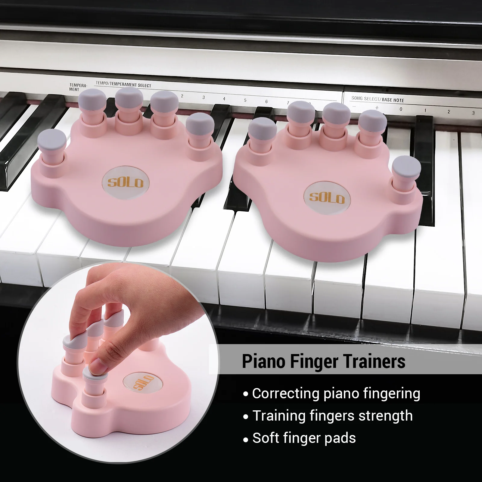 Piano Hand Corrector, Finger Trainer Ergonomic Orthotics Soft Silicone Finger Exerciser Learning Piano Tools Fingers Strength