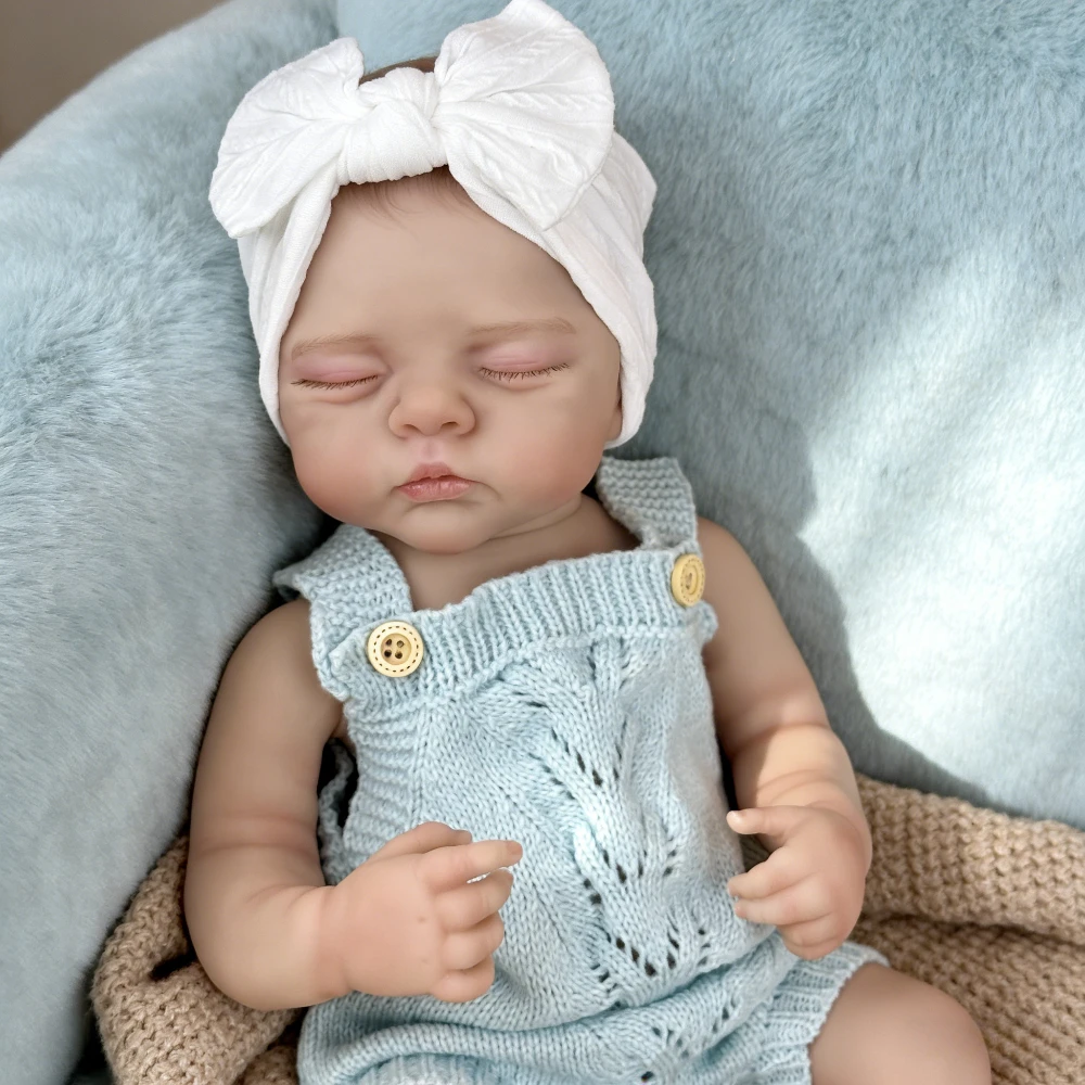 

BZDOLL 19 Inch 48 CM Full Vinyl Body Reborn Baby Doll Toy Lifelike Asleep Babies Toy Doll Set Handmade Fashion Birthday Gift
