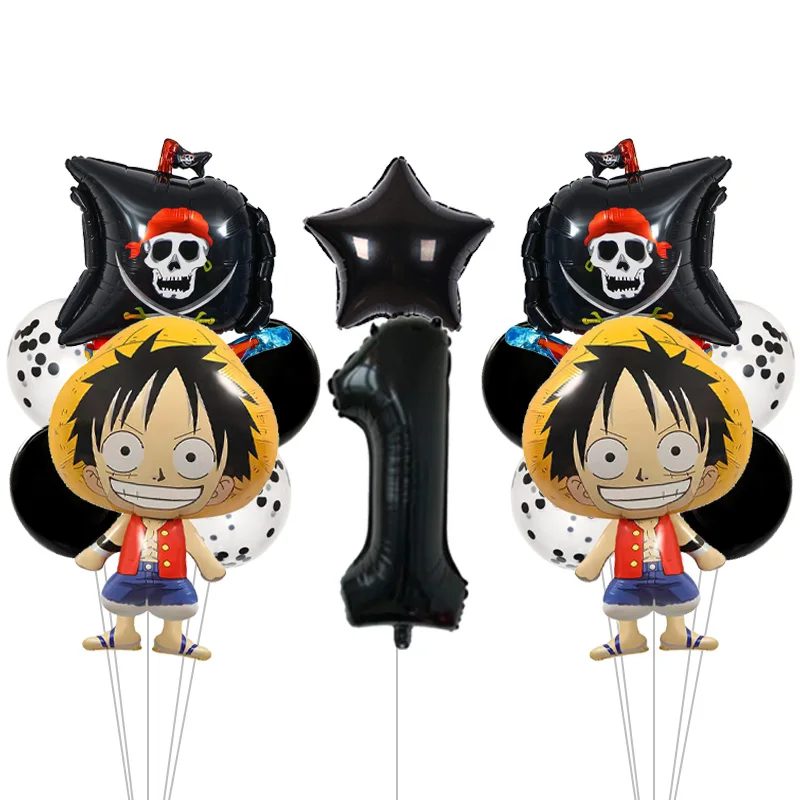 One Piece Theme Birthday Party Balloons Cartoon Luffy Helium Balloon Baby Shower Kids Party Favors Photo Props