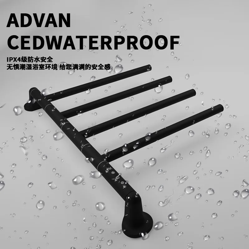 Smart carbon fiber heating electric heating rotating towel rack concealed bathroom stainless steel