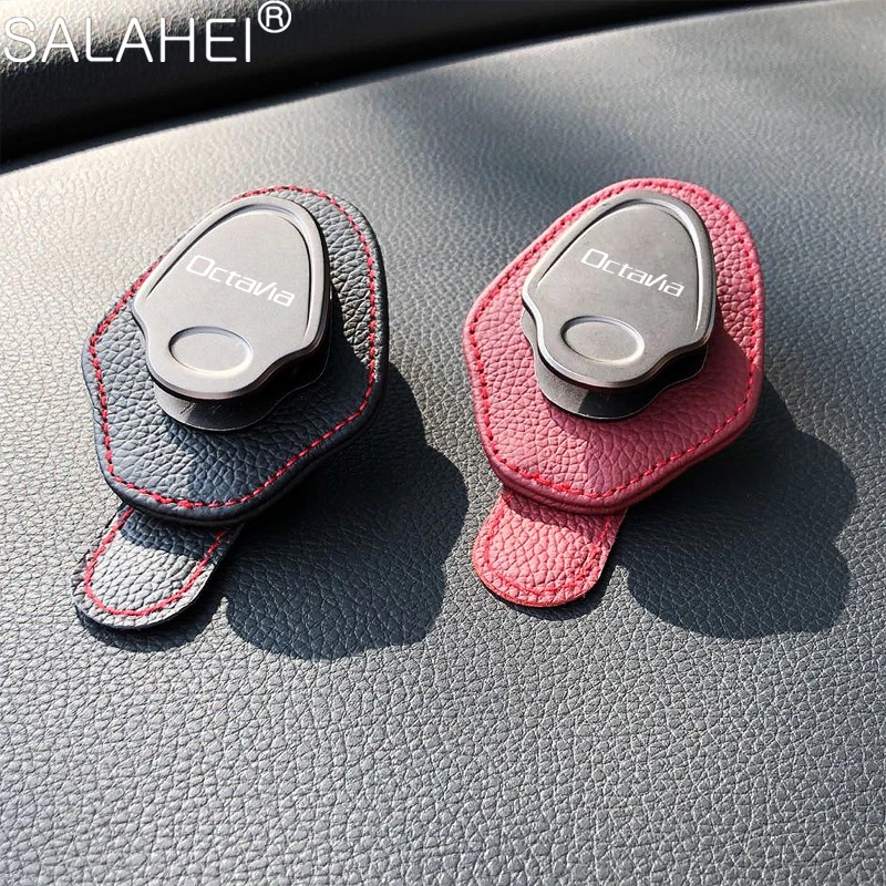 For Skoda Octavia A5 2 Tour A4 Mk1 Mk2 3 Rs 2006 1Z A7 5ers 2007 Vrs 2015 2017 Car Sunglass Clip Card Holder Auto Accessories