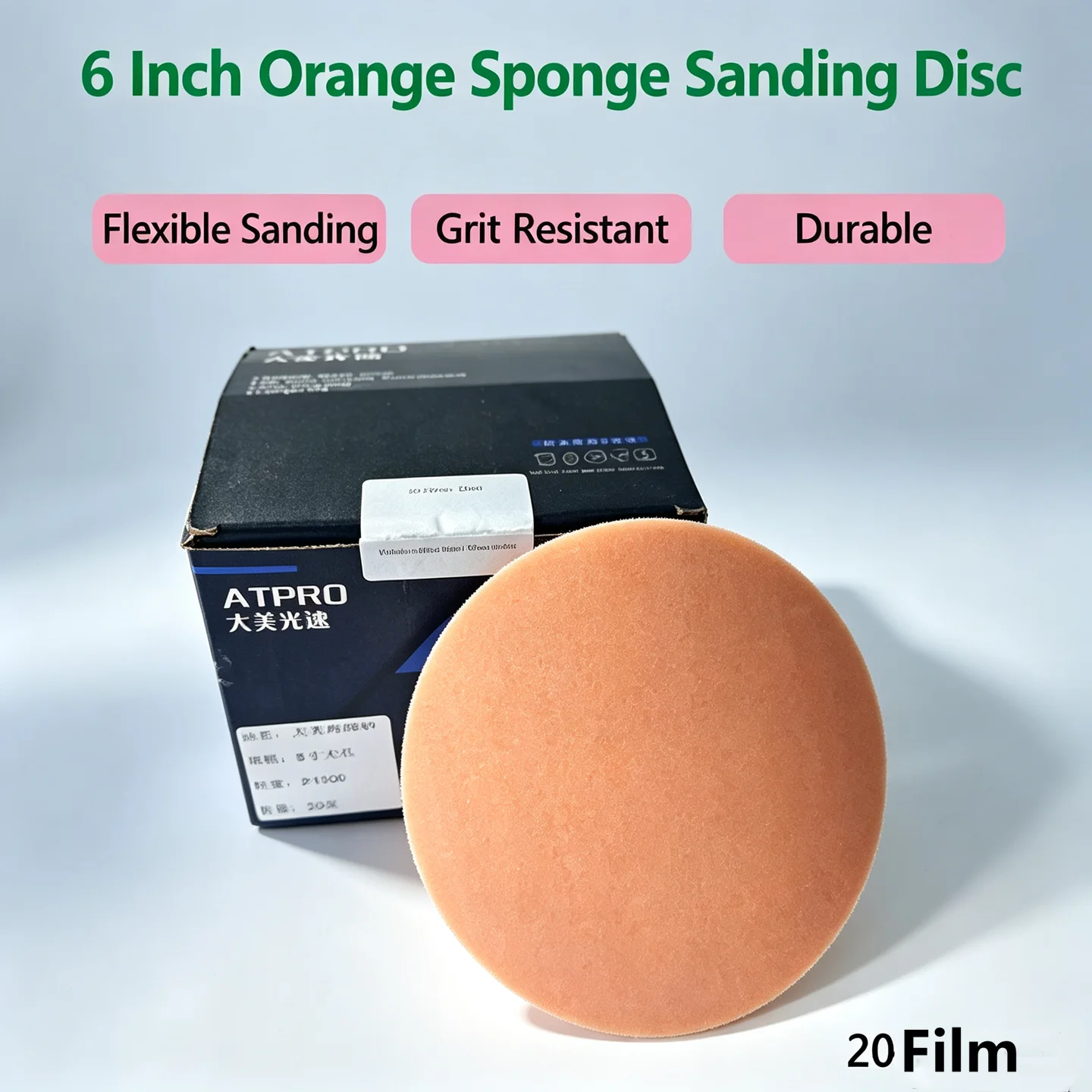 5-inch 6-inch wear-resistant sponge sandpaper car paint surface sanding polishing detailing round flocked self-adhesive elastic
