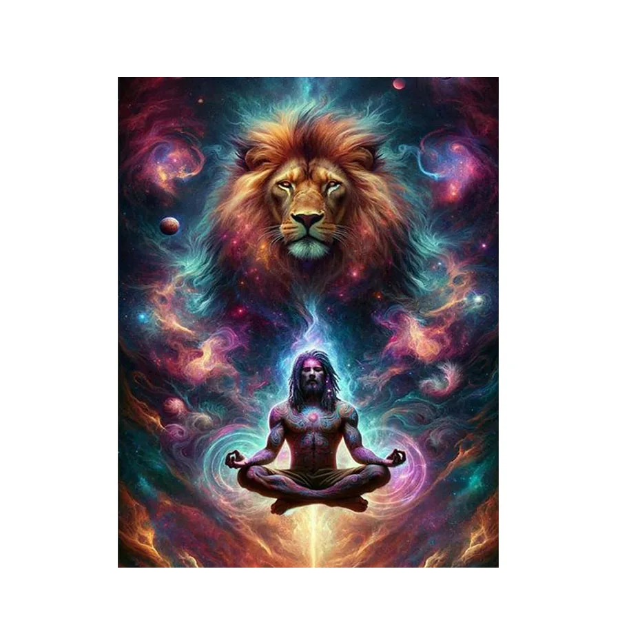 5D Diamond Embroidery Picture Lion Shamanic Consciousness Portrait Meditation Diamond Painting Mosaic Cross Stitch Handmade Gift