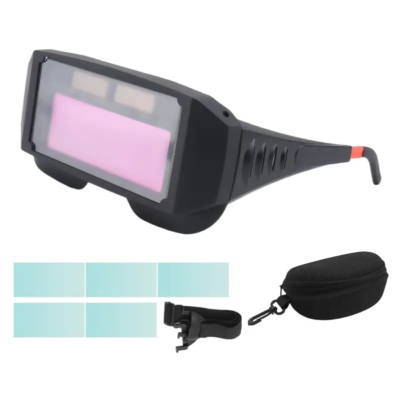 Stylish-Welding Goggles Solar Powered Auto Darkening Welding Mask Goggles Welder Glasses With Elastic Headband And Storage Case