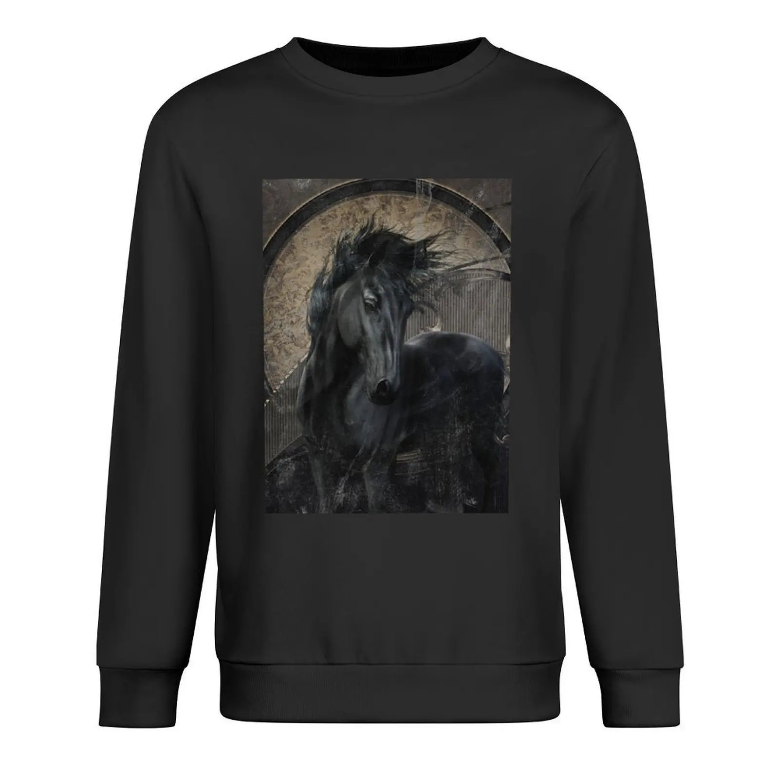 

Gothic Friesian Horse Pullover autumn tracksuit men men's clothing autumn clothes graphic sweatshirts