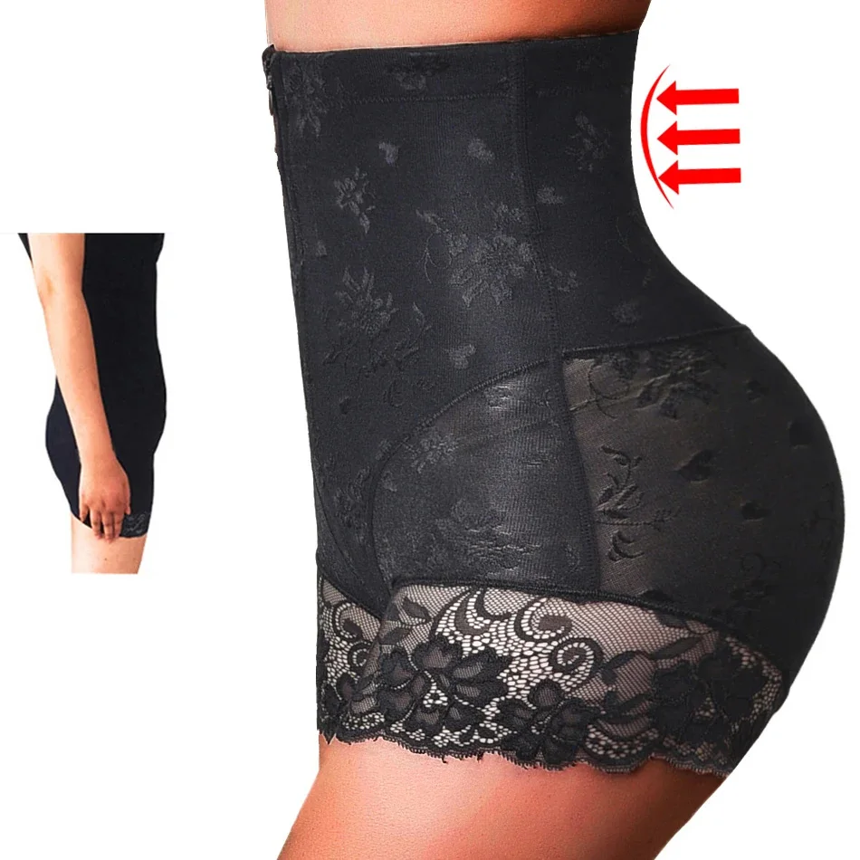 Women Shaper Panties Sexy Lace shapers Body Shaper with Zipper Tummy Control Panties Shapewear Belly Slimming Girdle Underwear