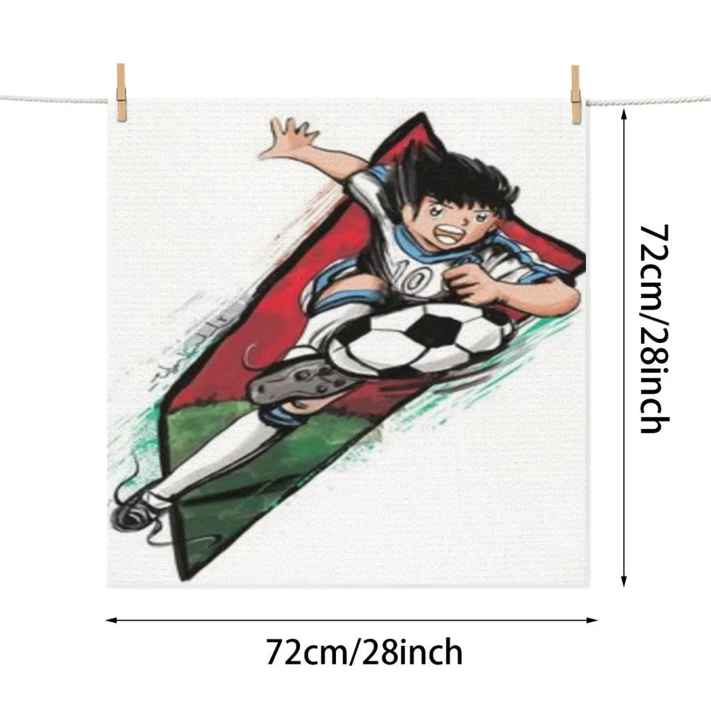 C-Captain_Tsubasa Cartoon Drain Pad Rectangular Coffee Machine Drying Mat Absorbent Drain Dish Pads