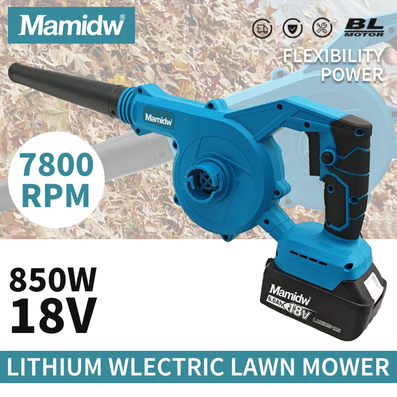 Mamidw 2 In1 Cordless Electric Air Blower Portable Handheld Leaf Garden Dust Collector Cleaner Power Tool For Makita Battery PIN