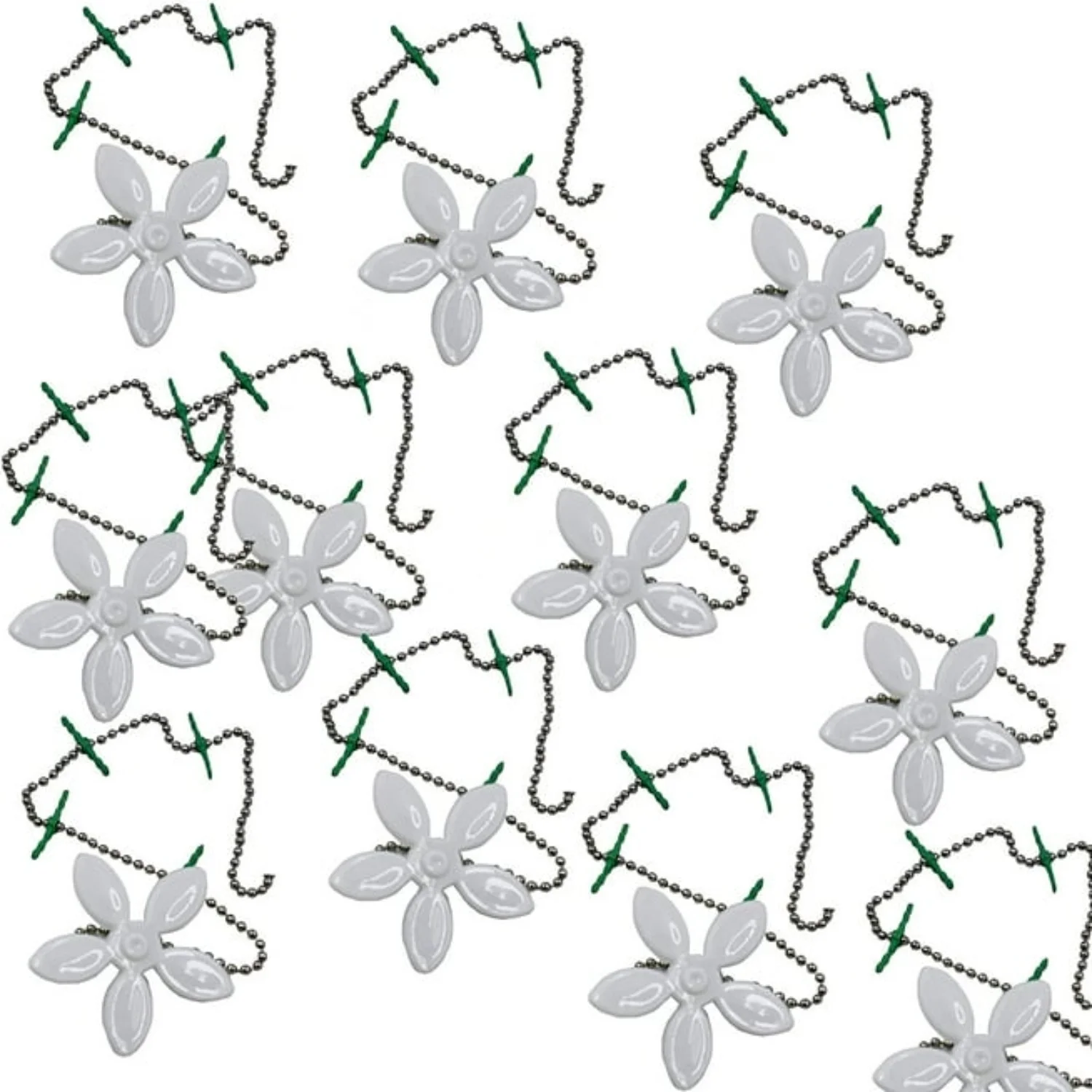 

10-Pack White Disposable Flower Drain Strainer Hair Catcher with Chain for Bathroom Bathtub Shower Sink, 2.36 Inches/6 cm