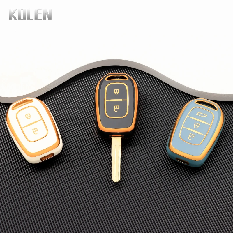 2 3 Buttons TPU Car Key Case Cover Shell For Renault Kwid Traffic Symbol For Dacia Sandero Logan Duster Protect Fob Accessories