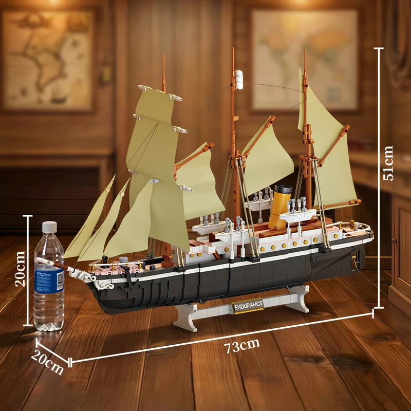 Large Endurance Ship Model 2-in-1 Transformable Building Blocks Adult Intellectual Assembly Wooden Toy Gift