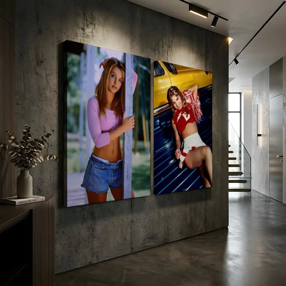 Retro Singer Britney Spears Framed Wall Painting Canvas Wall Art Inner Frame Waterproof Home Decor For Living Room