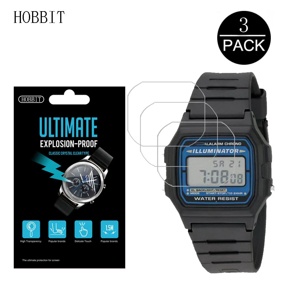 For F-105W F105W A168W 0.15mm 5H Anti-Fingerprint Waterproof HD Easy Install Watch Accessories Anti-Shock Screen Protector