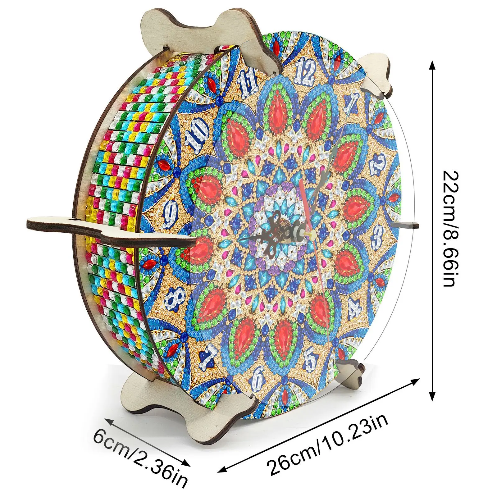 

Mandala Bohemian Clocks Rhinestone Arts Craft Diamond Paintings Number Kits for Adults