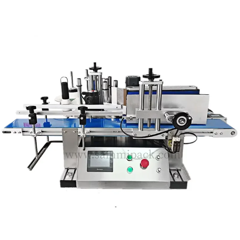 Best Price High Roller Tabletop Small Vial Sticker Automatic Round Bottle Labeling Machine with Conveyor