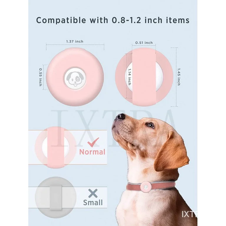 Airtag Dog Collar Holder , Silicone Cat Collar Case for Apple Airtags, Anti-Lost Air Tag Case Collar Holder Compatible with Pet